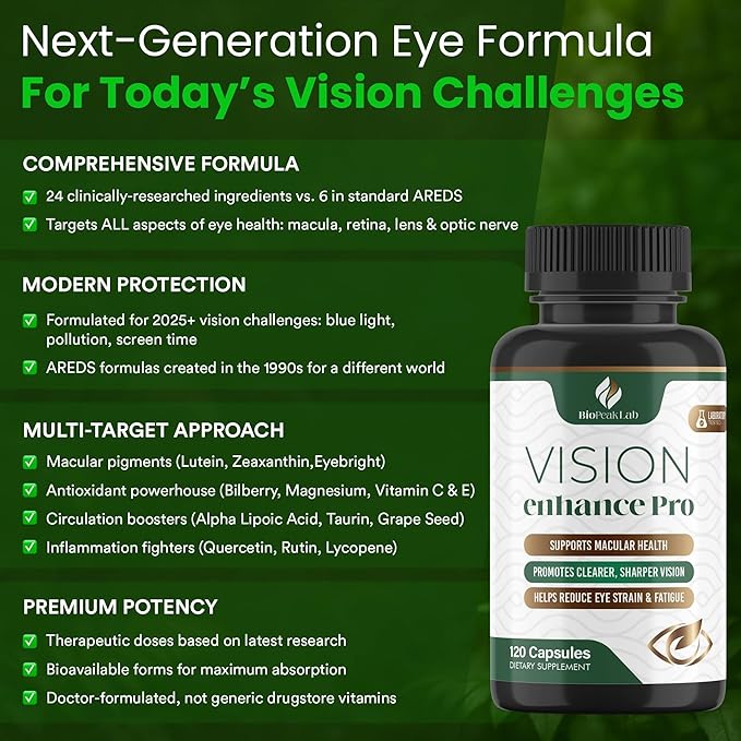 Vision Enhance Pro – Eye Wellness Supplement with Lutein Zeaxanthin &amp Botanical Extracts | Supports Daily Eye Wellness &amp Visual Comfort | 60-Day Supply