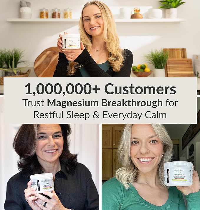 BIOptimizers Magnesium Breakthrough Drink - 8 Forms of Magnesium Electrolytes Sleep Health Stress Muscle Recovery Heart Support | Glycinate Citrate Malate- Tart Cherry