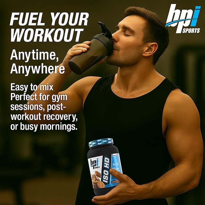 BPI Sports ISO HD Isolate Protein Powder – 100% Whey Isolate Protein Powder for Muscle Gain - Cookie Butter - 1.6 Lb - 23 Servings