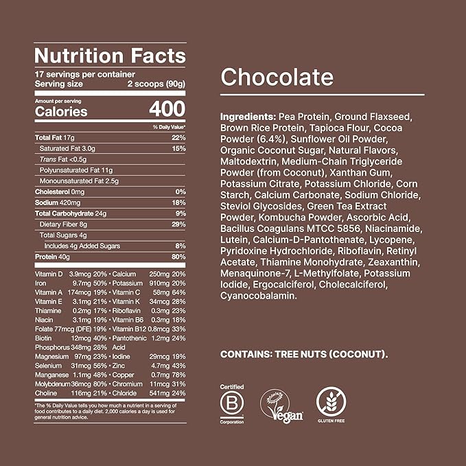 Huel Black Edition | Chocolate 40g Vegan Protein Powder | Nutritionally Complete Meal Replacement | 27 Vitamins and Minerals Gluten Free | 17 Servings