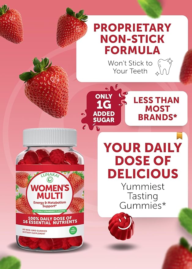Lunakai Prenatal Vitamin and Women's Multivitamin Gummies Bundle - Pregnancy Multivitamin Gummy with Iron &amp Folic Acid - with 100% Daily Value of 16 Essential Vitamins and Minerals - 30 Days Suppl