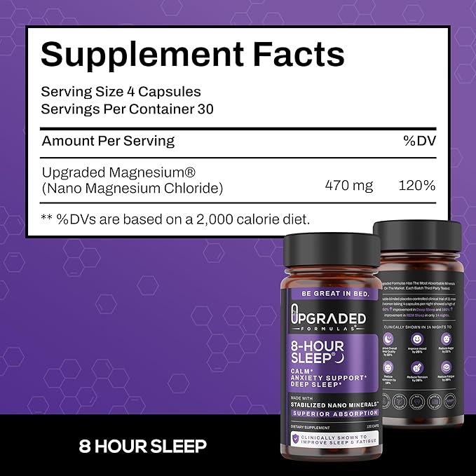 Upgraded Formulas 8-Hour Sleep: Clinically Shown To Improve Sleep 120 Capsules