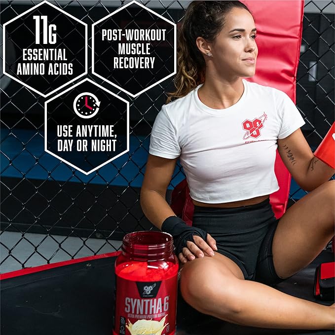BSN SYNTHA-6 EDGE Protein Powder Vanilla Flavored Powder with Hydrolyzed Whey Micellar Casein for Muscle Gain Low Sugar 24g Protein Vanilla Milkshake 48 Servings 4.01 Pound (Pack of 1)
