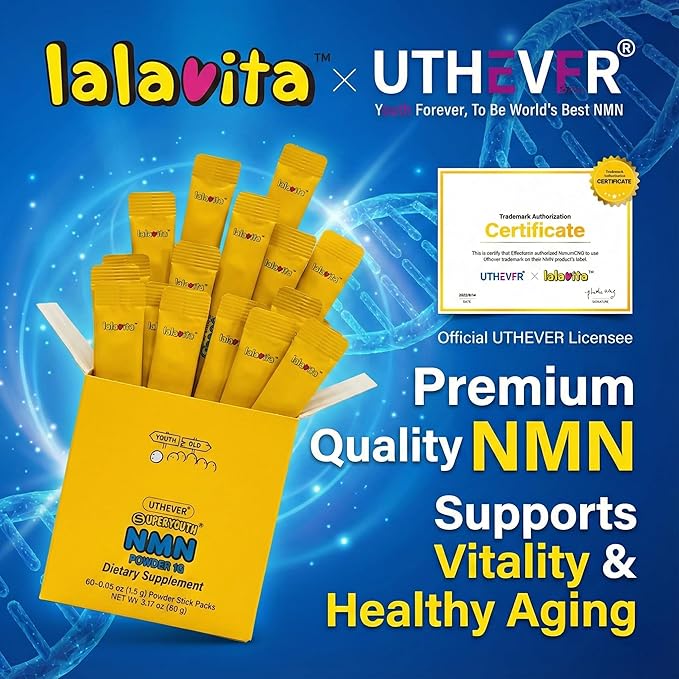 NMN 1000mg Stick Packs (60 Count 2-Month Supply) – UTHEVER® Nicotinamide Mononucleotide for NAD+ Support &amp Cellular Energy – Travel-Friendly Natural Lemon Powder – Healthy Aging Supplement