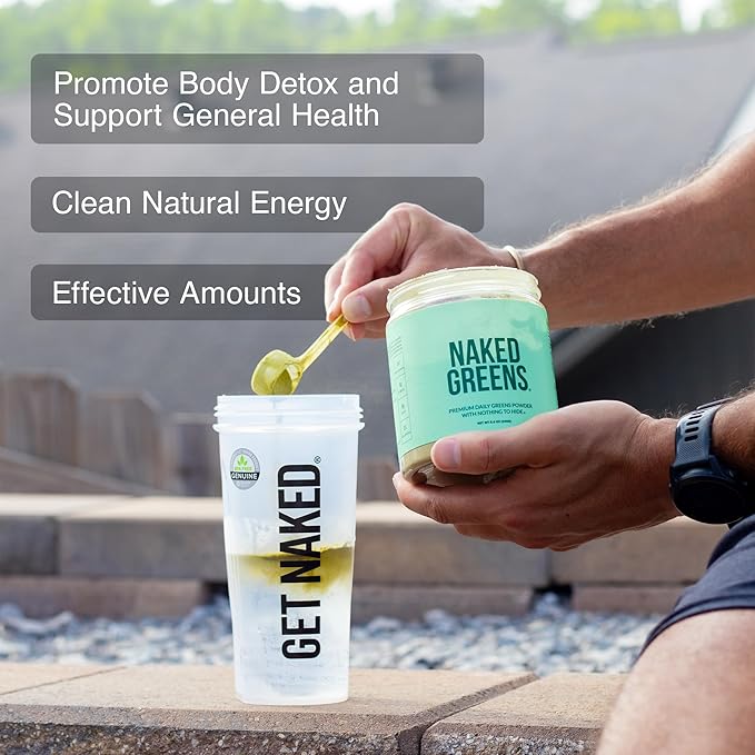 NAKED Super Greens Powder Organic Greens Supplement - Only 10 Premium Ingredients - Vegan Non-GMO Prebiotic and Probiotic - 35 Servings