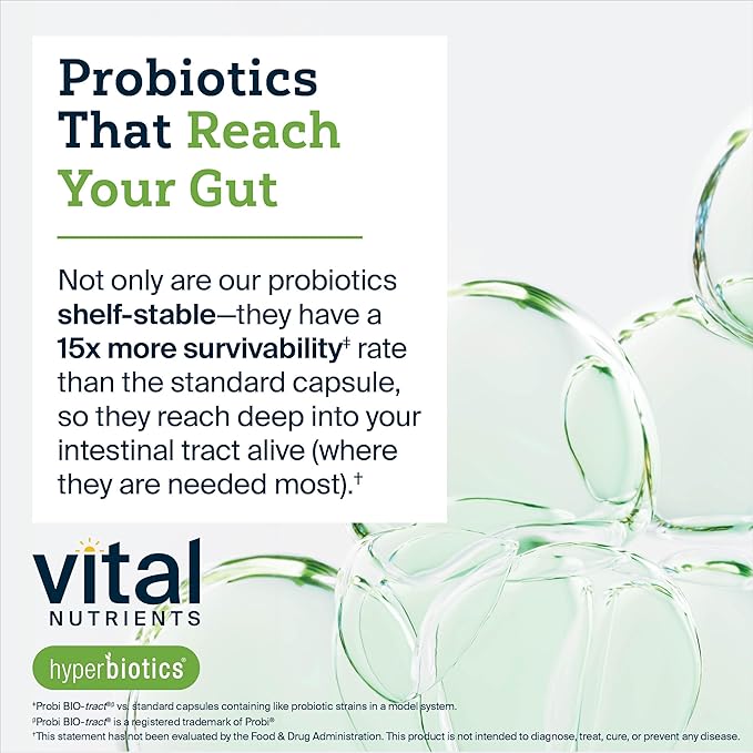 Hyperbiotics Vital Nutrients IBS Probiotic | Reduce Symptoms of IBS* | Clinically Studied Vegan probiotic for IBS Relief from Bloating Gas Diarrhea &amp Abdominal Discomfort* | 30 Capsules