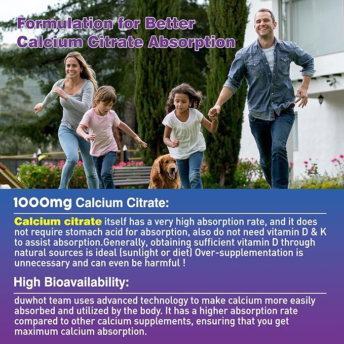 Calcium Citrate Gummies Chewable Calcium Citrate 1000mg for Bone Muscle &amp Immune Support Ultimate Absorption Calcium Supplements for Women &amp Men Blueberry 120 Chews