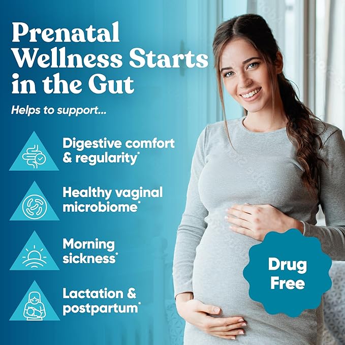 Momma Prenatal Probiotics Mom &amp Baby – Gut and Digestive Postpartum Nursing Morning Sickness Pregnancy Relief – 18 Clinically Proven Strains 14 Billion CFU Prebiotic – 30 Mini Vegan Capsules