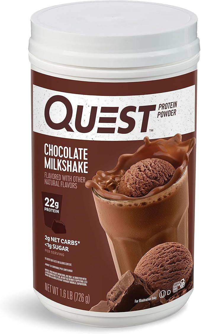 Quest Peanut Butter &amp Chocolate Milkshake Protein Powders 23g &amp 22g Protein 1.6lb Each