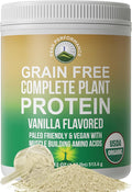 Peak Performance Organic Paleo Grain Free Plant Based Raw Vegan Protein Powder. Amazing Amino Acid Profile and Less Than 1g of Sugar. with Hemp and Pea Protein Vanilla Flavored