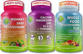 Vegan Multivitamins &amp Calcium Trio – Whole Food Multivitamin with Iron + Women’s Daily Multivitamin with Iron + Plant-Based Calcium Magnesium Zinc D3 K2 &amp Turmeric – Energy Bone &amp Imm