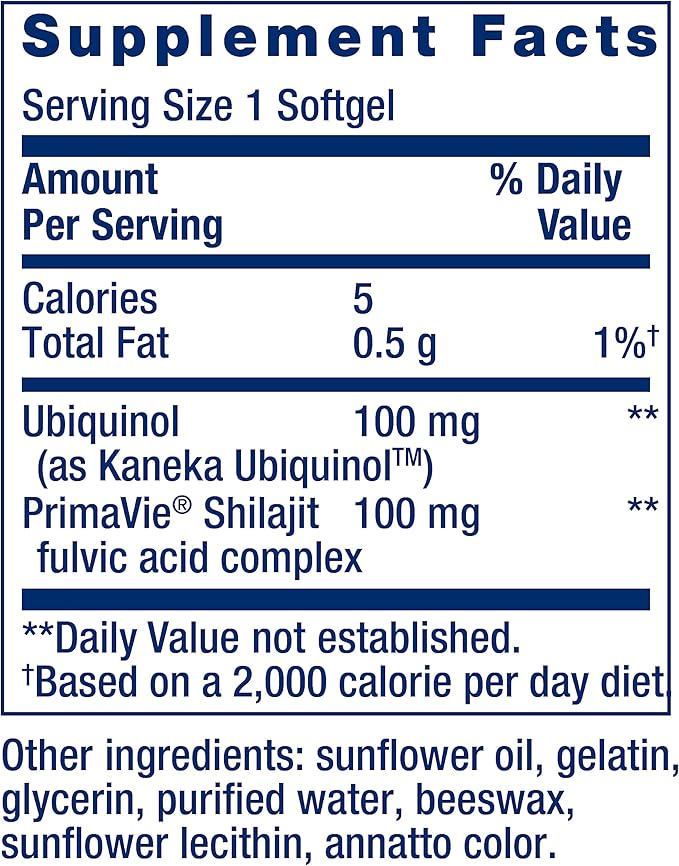 Life Extension Super Ubiquinol CoQ10 with Enhanced Mitochondrial Support &amp Vitamin D3 125 mcg (5000 IU) Bone Health