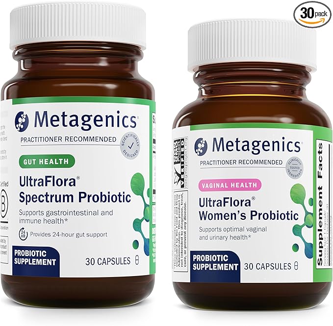 Metagenics Bundle - UltraFlora Spectrum (30 Count) &amp UltraFlora Women's (30 Count) - for Digestive Immune Health &amp Vaginal Health