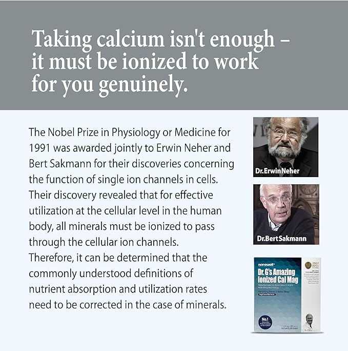 Dr G's Amazing Ionized Cal Mag - Bone Health Calcium Magnesium Powder Supplement - 60 Sticks x 2 Packs for 4 Months (120 Count)
