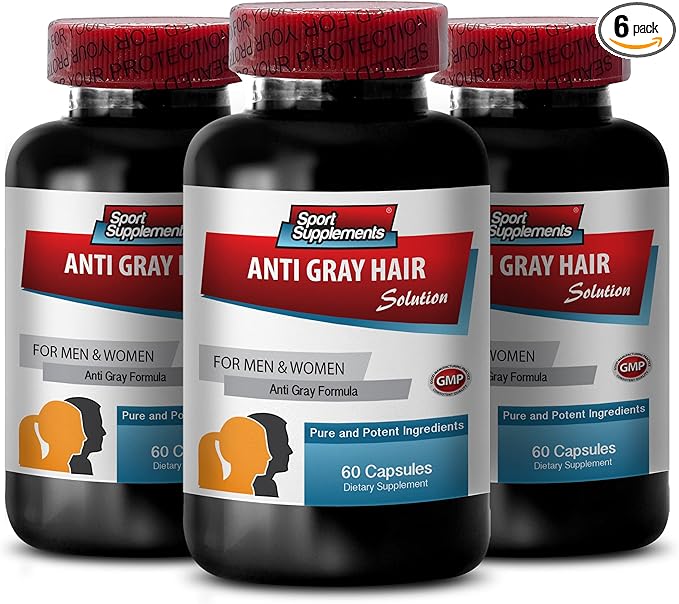 Biotin Pills for Hair Growth - Anti Gray Hair - Chlorophyll Powder Gray Hair Organic Gray Hair Restore Reverse Gray Hair Supplements Reverse Gray Hair for Men Reverse Gray Hair for Women 6B 360C