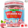 Vitamin K2 Gummies MK-7 200 mcg &amp MK-4 500 mcg for Women &amp Men Sugar Free Perfect 2-IN-1 Full Spectrum Vitamin K2 Supplement for Bone Promotes Calcium Absorption Brain Teeth Immune Pack
