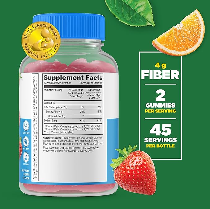 Lifeable Sugar Free Biotin Kids + Preciotic Fiber Kids Gummies Bundle - Great Tasting Vitamin Supplement Gluten Free GMO Free Chewable Gummy