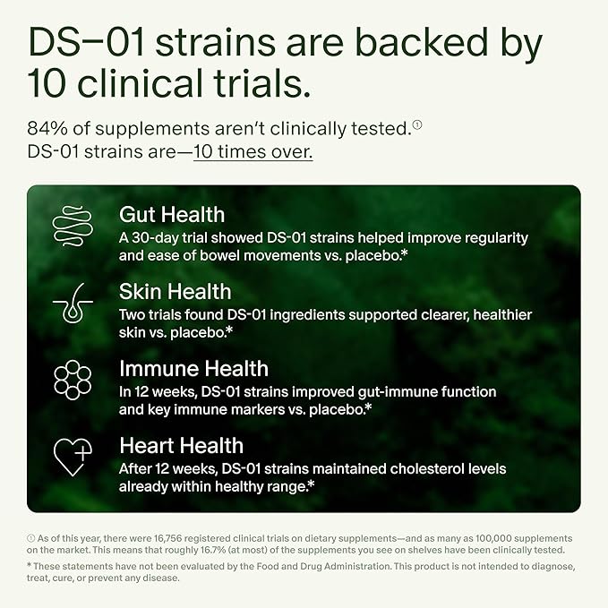 Seed DS-01 Daily Synbiotic - Prebiotic and Probiotic for Women &amp Men - Digestive Health Gut Health Immune Support Bloating &amp Constipation Relief - Vegan &amp Shelf-Stable - 60-Day Refill (