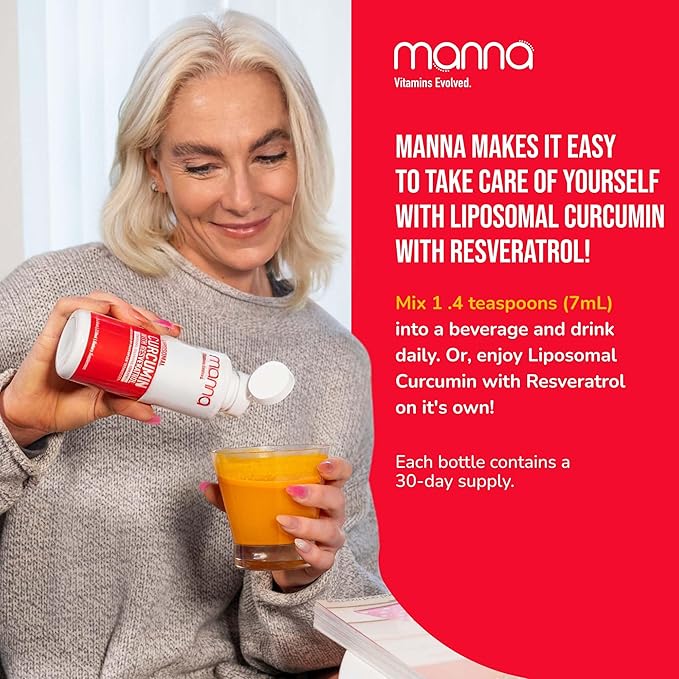 Manna Vitamins Evolved Curcumin with Resveratrol - Liposomal Curcumin Supplements