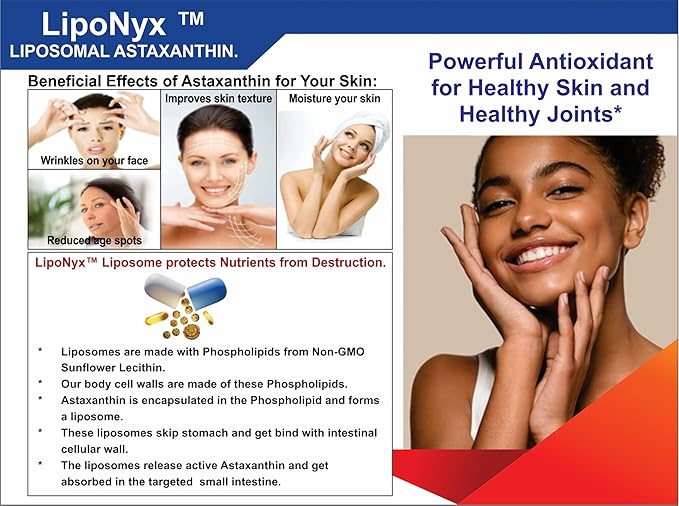 Nikoni Liposomal Astaxanthin 24mg with Kril Oil 500mg Supplement (240 Softgelss)