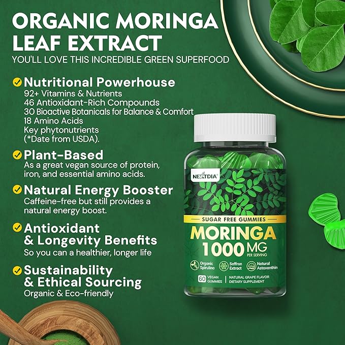 1Pack Liposomal Fisetin 200mg Liquid Gummies + 2Pack Moringa Gummies 1000mg Sugar Free