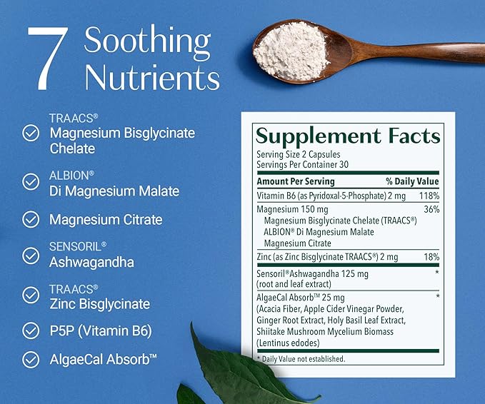 ALGAECAL Organic Red Algae Calcium Supplement for Bone Density &amp Strength Vitamin K2 MK7 Vitamin D3 Magnesium &amp Trace Minerals 120 Veggie Caps + Free Magnesium Relax™ (60 Caps)