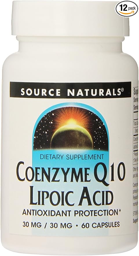 Source Naturals Coenzyme Q10/Lipoic Acid 30mg/30mg 60 Count (Pack of 12)