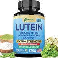 Lutein Supplement with Zeaxanthin Ashwagandha Saffron Green Tea Extract Glucomannan Eye Vitamins for Adults Vision Health Supplement Plant-Based Formula for Daily Support (60 Caps)