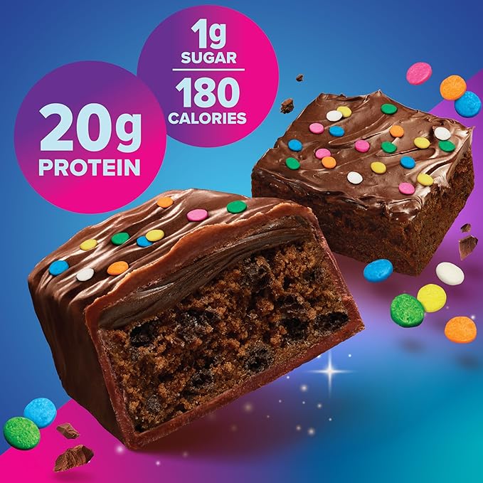 Pure Protein Galactic Brownie &amp Chocolate Chip Protein Bars Bundle - 12 Count Boxes | 20g High Protein Gluten Free Low Sugar Great Taste!