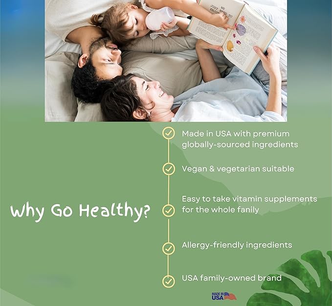 Go Healthy Liquid Vitamins for Women Men Teens | Vegan Vitamin &amp Mineral | High Absorption | Premium Liquid Multivitamin | Immune Support | Raspberry - 32 Servings