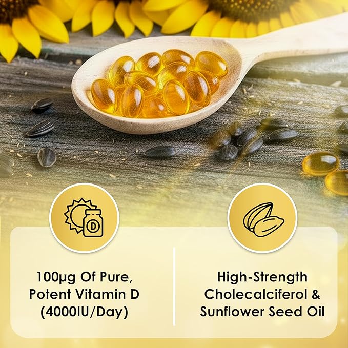 Rawleigh Vitamin D3 50 MCG: 60 Softgels 30 Days Supply. High Strength Cholecalciferol 4000iu (100μg). Immune Healthy Teeth Supports Calcium Absorption Bones &amp Muscles. Gluten-Free GMO-Free
