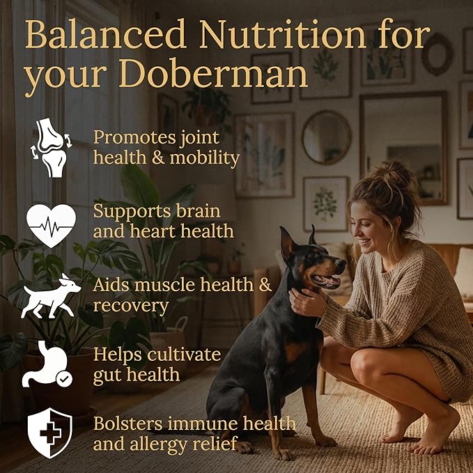 Multivitamins Balanced Nutrition for Your Doberman Pinscher 90 Count Made in The USA with Real Bacon