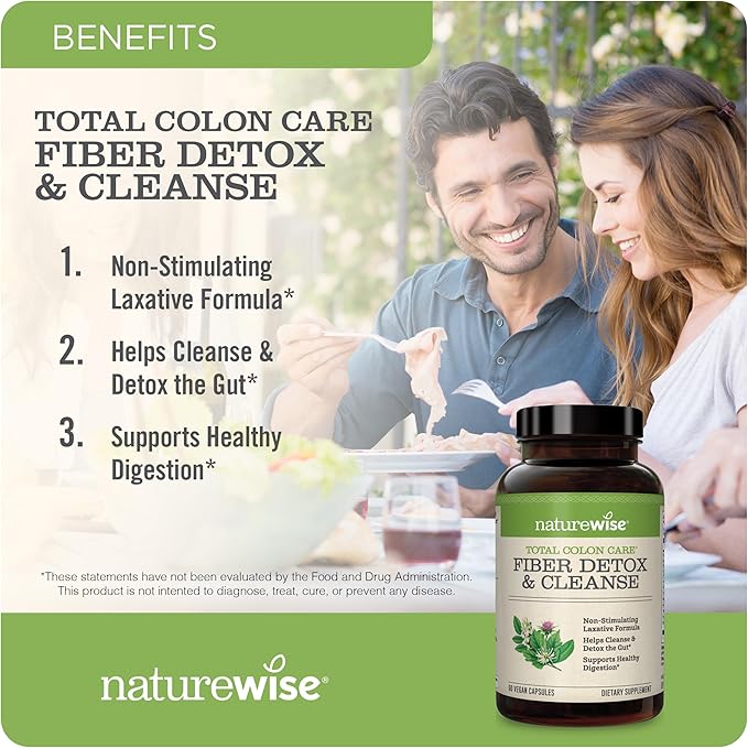 NatureWise Total Colon Care Fiber Cleanse and Omega 3 Fish Oil Capsules [60 Count Each]