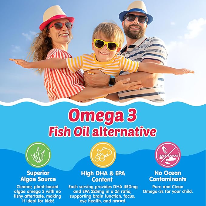 Kids Methylated Multivitamin Gummies with Calcium Probiotics + Omega 3 Gummies with Vitamin D3 &amp K2 C DHA