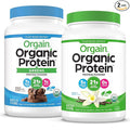 Orgain Organic Vegan Protein Powder + Greens Creamy Chocolate Fudge (1.94lb) and Organic Vegan Protein Powder Peanut Butter (2.03lb) Bundle