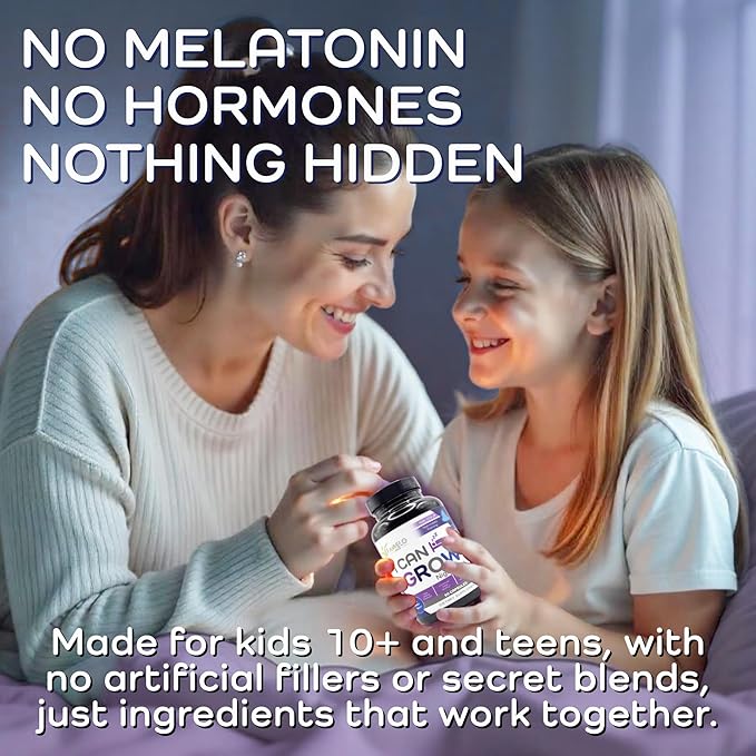 I Can Grow NightTime Kids Vitamins Multivitamin Sleep Aid | Magnesium for Kids with Magnesium Bisglycinate | Natural Calm &amp Recovery | magnesio complex | Vitaminas para Niños con Glicinato de Magn
