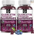(2 Pack) Quercetin Gummies - Quercetin with Bromelain 2378mg - Blend with Elderberry Echinacea Purpurea Extract Zinc Vitamin CD3K2 Complex Supports Immune Cardiovascular &amp Respiratory Funct