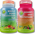SUPPLEMENTS STUDIO Comprehensive Women's Multi-System Support Duo – Whole Food Multivitamin Without Iron + Women’s Daily Multivitamin with Iron – Vegan Non-GMO Clean Daily Wellness Support