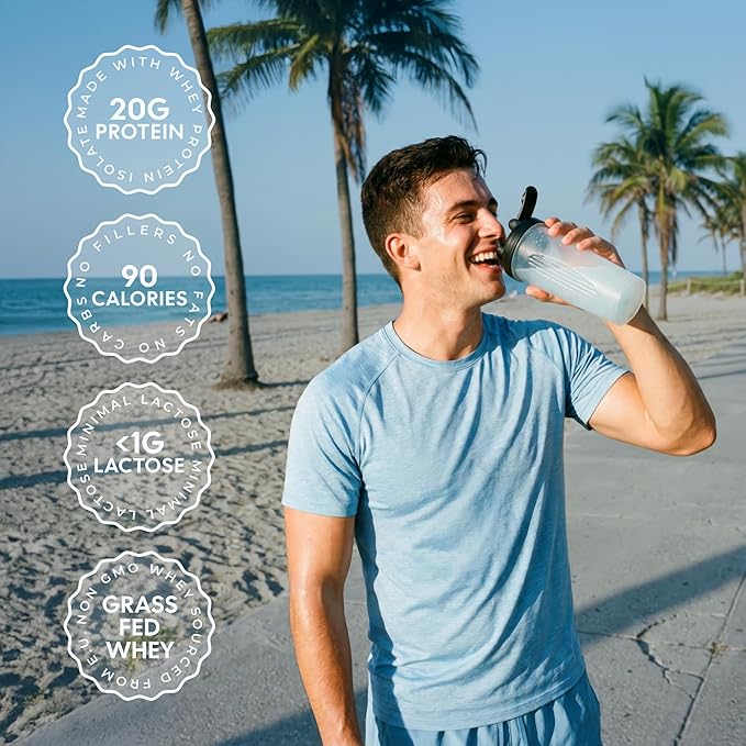 Clear Protein Protein Water Peach Raspberry 20 Servings 20G Protein100% Grass Fed Whey Protein Isolate 90 Calories Fitness Drink Supplement Nutrition