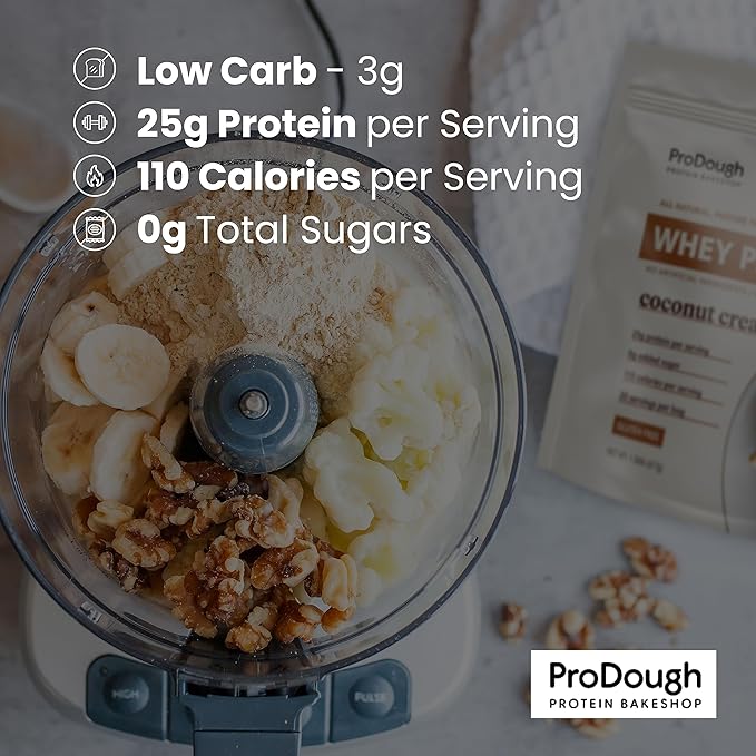 ProDough Gourmet Whey Isolate Hydrolized Protein Powder for Shake Mix- Easy Digest Enzyme Blend 25g Protein per Serving Natural Ingredients Gluten Free Keto Friendly (Horchata)