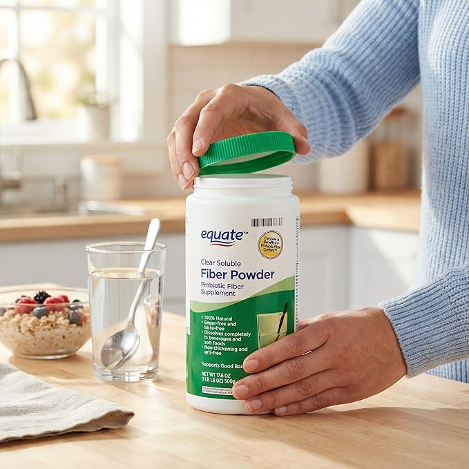 Fiber Powder 17.6 oz - 125 Servings Daily Fiber Soluble Supplement Powder Unflavored Easy Blend for Foods and Beverages
