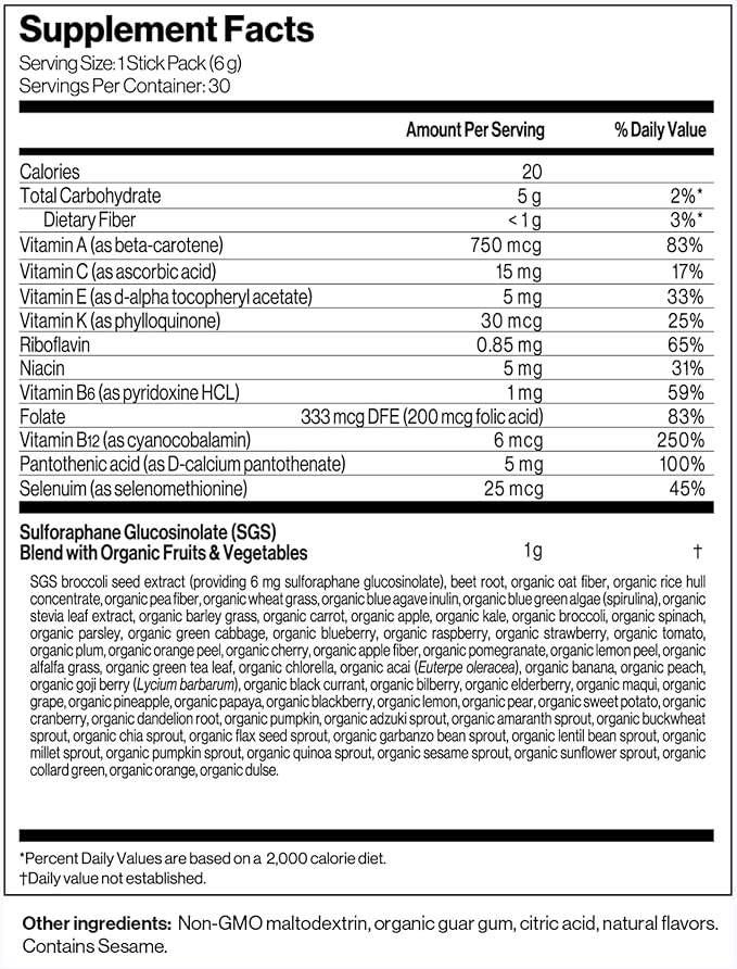 Immunocal Booster – Supplement with Over 50 Fruits &amp Veggies Relieves Inflammation Immune Support Antioxidant Selenium + Sulforaphane (Nrf2 Activator™) | Gluten Free Sugar Free | 30 Servings