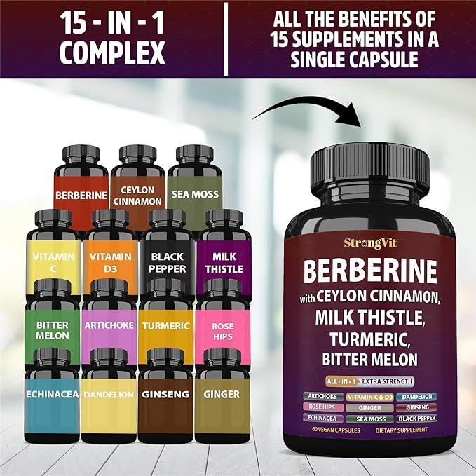 Biotin Complex &amp Berberine Supplement Bundle (120 Capsules)
