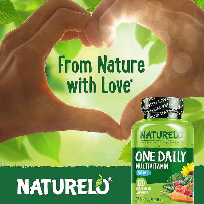 NATURELO One Daily Multivitamin for Men 120 Vegetarian Capsules One Daily Multivitamin for Women 120 Vegetarian Capsules Bundle - 4 Month Supply