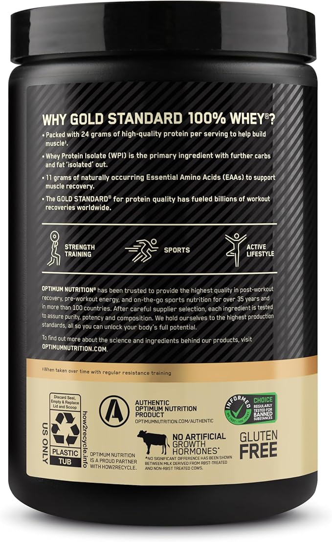 Optimum Nutrition Gold Standard 100% Whey Protein Powder Naturally Flavored Chocolate 15 Servings (Packaging May Vary)