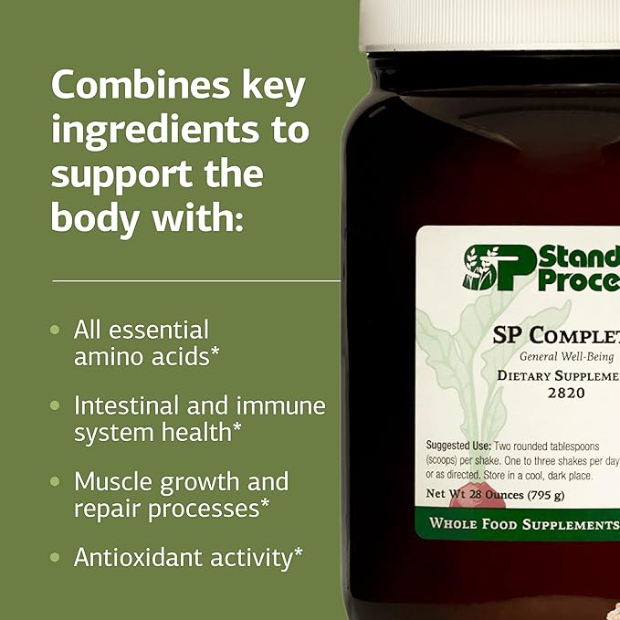 Standard Process SP Complete - Powder Supplement to Aid Muscle Growth &amp Repair - Immune Health Support with Brussels Sprouts &amp Calcium - Whole Food-Based Protein Powder Formula - 28 oz 30 Ser