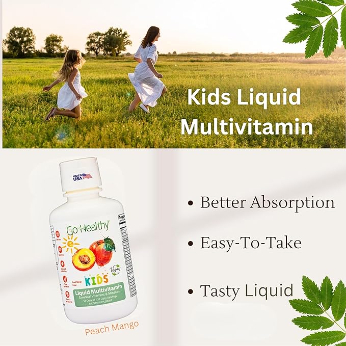 Go Healthy Multivitamin for Kids Toddlers (1 Bottle) and Multivitamin for Women Men and Teens (1 Bottle) Vegan Bundle