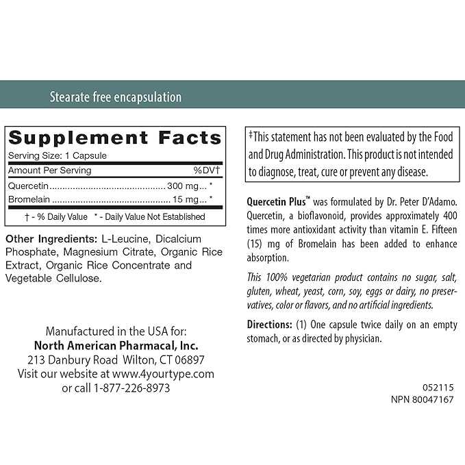 D'Adamo Personalized Nutrition - Quercetin Plus 90 vcaps