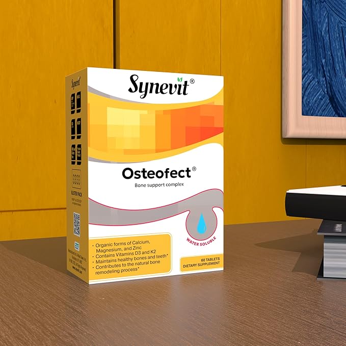Osteofect® Bone Support Complex Organic Calcium with Vitamin D3 &amp K2 Magnesium &amp Zinc - Supports Healthy Bones &amp Teeth 60 Veg Capsules