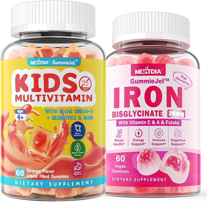 Sugar Free Kids Multivitamin Gummies &amp Vegan Iron Filled Gummies